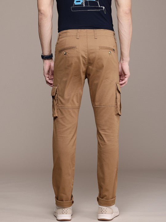 Dark camel 6 pocket cargo trousers