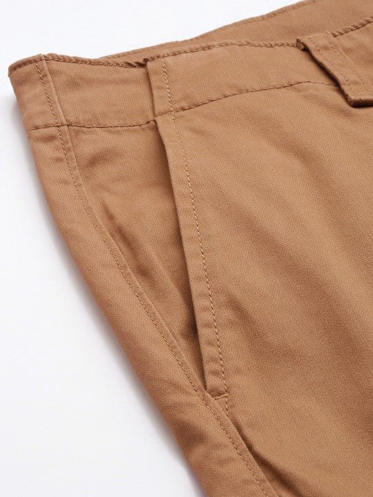 Dark camel 6 pocket cargo trousers