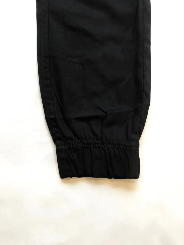 BLACK Cotton Cargo Trouser